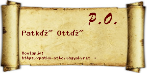 Patkó Ottó névjegykártya