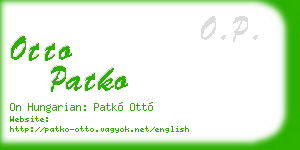 otto patko business card