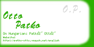 otto patko business card